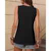 Zeagoo Women’s Tank Tops Loose Fit Casual V Neck Boho Summer Pleated Sleeveless Shirts Basic Trendy Outfits Clothes(Black)