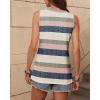 Zeagoo Women’s Tank Tops Loose Fit Casual V Neck Boho Summer Pleated Sleeveless Shirts Basic Trendy Outfits Clothes(Colorful Stripe)
