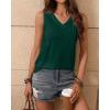 Zeagoo Women’s Tank Tops Loose Fit Casual V Neck Boho Summer Pleated Sleeveless Shirts Basic Trendy Outfits Clothes(Green)