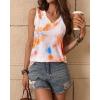 Zeagoo Women’s Tank Tops Loose Fit Casual V Neck Boho Summer Pleated Sleeveless Shirts Basic Trendy Outfits Clothes(Multicolor)