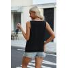 Zeagoo Womens Tank Tops Loose Fit V Neck Ruched Sleeveless Tops Casual Basic Banded Shirts S-XXL(Black)