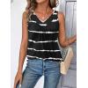 Zeagoo Womens Tank Tops Loose Fit V Neck Ruched Sleeveless Tops Casual Basic Banded Shirts S-XXL(Black Stripe)