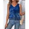 Zeagoo Womens Tank Tops Loose Fit V Neck Ruched Sleeveless Tops Casual Basic Banded Shirts S-XXL(Blue Floral)