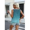 Zeagoo Womens Tank Tops Loose Fit V Neck Ruched Sleeveless Tops Casual Basic Banded Shirts S-XXL(Blue Green Floral)