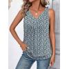 Zeagoo Womens Tank Tops Loose Fit V Neck Ruched Sleeveless Tops Casual Basic Banded Shirts S-XXL(Blue Pink Green Black Flower)