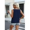 Zeagoo Womens Tank Tops Loose Fit V Neck Ruched Sleeveless Tops Casual Basic Banded Shirts S-XXL(Navy Blue)