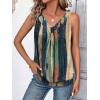 Zeagoo Womens Tank Tops Loose Fit V Neck Ruched Sleeveless Tops Casual Basic Banded Shirts S-XXL(Navy Khaki Green Orange Stripe)