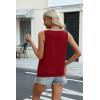Zeagoo Womens Tank Tops Loose Fit V Neck Ruched Sleeveless Tops Casual Basic Banded Shirts S-XXL(Red)