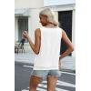 Zeagoo Womens Tank Tops Loose Fit V Neck Ruched Sleeveless Tops Casual Basic Banded Shirts S-XXL(White)