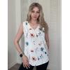 Zeagoo Womens Tank Tops Pleated V Neck Business Casual Sleeveless Shirts Trendy Dressy Textured Summer Work Blouse(Bf290 Floral)