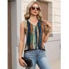 Zeagoo Womens Tank Tops Pleated V Neck Business Casual Sleeveless Shirts Trendy Dressy Textured Summer Work Blouse(Cx289 Striped)