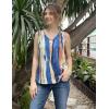 Zeagoo Womens Tank Tops Pleated V Neck Business Casual Sleeveless Shirts Trendy Dressy Textured Summer Work Blouse(Cx289 Striped)