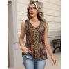 Zeagoo Womens Tank Tops Pleated V Neck Business Casual Sleeveless Shirts Trendy Dressy Textured Summer Work Blouse(Mz721 Boho)