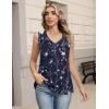 Zeagoo Womens Tank Tops Pleated V Neck Business Casual Sleeveless Shirts Trendy Dressy Textured Summer Work Blouse(Sf180 Flower)