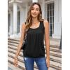 Zeagoo Womens Tank Tops Summer Sleeveless Loose Fit Square Neck Pleated Shirts Banded Basic Casual Trendy Clothes(B-black)
