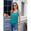 Zeagoo Womens Tank Tops Summer Sleeveless Loose Fit Square Neck Pleated Shirts Banded Basic Casual Trendy Clothes(B-cadetblue)