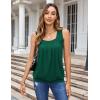 Zeagoo Womens Tank Tops Summer Sleeveless Loose Fit Square Neck Pleated Shirts Banded Basic Casual Trendy Clothes(B-green)