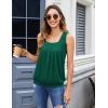 Zeagoo Womens Tank Tops Summer Sleeveless Loose Fit Square Neck Pleated Shirts Banded Basic Casual Trendy Clothes(B-green)