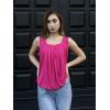 Zeagoo Womens Tank Tops Summer Sleeveless Loose Fit Square Neck Pleated Shirts Banded Basic Casual Trendy Clothes(B-hotpink)