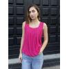 Zeagoo Womens Tank Tops Summer Sleeveless Loose Fit Square Neck Pleated Shirts Banded Basic Casual Trendy Clothes(B-hotpink)
