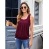 Zeagoo Womens Tank Tops Summer Sleeveless Loose Fit Square Neck Pleated Shirts Banded Basic Casual Trendy Clothes(B-wine Red)