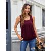 Zeagoo Womens Tank Tops Summer Sleeveless Loose Fit Square Neck Pleated Shirts Banded Basic Casual Trendy Clothes(B-wine Red)