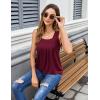 Zeagoo Womens Tank Tops Summer Sleeveless Loose Fit Square Neck Pleated Shirts Banded Basic Casual Trendy Clothes(B-wine Red)