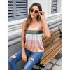 Zeagoo Womens Tank Tops Summer Sleeveless Loose Fit Square Neck Pleated Shirts Banded Basic Casual Trendy Clothes(F-colorblock)