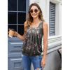 Zeagoo Womens Tank Tops Summer Sleeveless Loose Fit Square Neck Pleated Shirts Banded Basic Casual Trendy Clothes(F-fl Gypsophila Black)