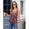Zeagoo Womens Tank Tops Summer Sleeveless Loose Fit Square Neck Pleated Shirts Banded Basic Casual Trendy Clothes(F-floral Daisies)