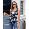 Zeagoo Womens Tank Tops Summer Sleeveless Loose Fit Square Neck Pleated Shirts Banded Basic Casual Trendy Clothes(F-white Floret)