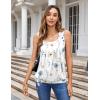 Zeagoo Womens Tank Tops Summer Sleeveless Loose Fit Square Neck Pleated Shirts Banded Basic Casual Trendy Clothes(Pattern Bf290)