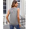 Zeagoo Womens Tank Tops Summer Sleeveless Loose Fit Square Neck Pleated Shirts Banded Basic Casual Trendy Clothes(Pattern Hf36)