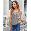 Zeagoo Womens Tank Tops Summer Sleeveless Loose Fit Square Neck Pleated Shirts Banded Basic Casual Trendy Clothes(Pattern Hf36)