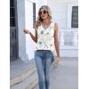 Zeagoo Womens Tank Tops Summer Sleeveless Pleated V Neck Tunic Shirts Loose Casual Button Flowy Boho Clothes S-3XL(Pattern Bf290)
