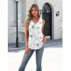 Zeagoo Womens Tank Tops Summer Sleeveless Pleated V Neck Tunic Shirts Loose Casual Button Flowy Boho Clothes S-3XL(Pattern Bf290)