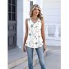 Zeagoo Womens Tank Tops Summer Sleeveless Pleated V Neck Tunic Shirts Loose Casual Button Flowy Boho Clothes S-3XL(Pattern Bf290)