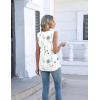 Zeagoo Womens Tank Tops Summer Sleeveless Pleated V Neck Tunic Shirts Loose Casual Button Flowy Boho Clothes S-3XL(Pattern Bf290)