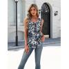 Zeagoo Womens Tank Tops Summer Sleeveless Pleated V Neck Tunic Shirts Loose Casual Button Flowy Boho Clothes S-3XL(Pattern Cx273)