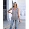 Zeagoo Womens Tank Tops Summer Sleeveless Pleated V Neck Tunic Shirts Loose Casual Button Flowy Boho Clothes S-3XL(Pattern Hf36)