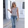 Zeagoo Womens Tank Tops Summer Sleeveless Pleated V Neck Tunic Shirts Loose Casual Button Flowy Boho Clothes S-3XL(Pattern Hf36)