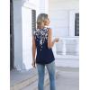 Zeagoo Womens Tank Tops Summer Sleeveless Pleated V Neck Tunic Shirts Loose Casual Button Flowy Boho Clothes S-3XL(Pattern Sf103)