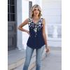 Zeagoo Womens Tank Tops Summer Sleeveless Pleated V Neck Tunic Shirts Loose Casual Button Flowy Boho Clothes S-3XL(Pattern Sf103)