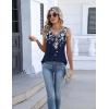 Zeagoo Womens Tank Tops Summer Sleeveless Pleated V Neck Tunic Shirts Loose Casual Button Flowy Boho Clothes S-3XL(Pattern Sf103)