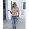 Zeagoo Womens Tank Tops Summer Sleeveless Pleated V Neck Tunic Shirts Loose Casual Button Flowy Boho Clothes S-3XL(Pattern Sf154)