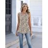 Zeagoo Womens Tank Tops Summer Sleeveless Pleated V Neck Tunic Shirts Loose Casual Button Flowy Boho Clothes S-3XL(Pattern Sf154)
