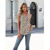 Zeagoo Womens Tank Tops Summer Sleeveless Pleated V Neck Tunic Shirts Loose Casual Button Flowy Boho Clothes S-3XL(Pattern Sf154)