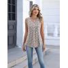 Zeagoo Womens Tank Tops Summer Sleeveless Pleated V Neck Tunic Shirts Loose Casual Button Flowy Boho Clothes S-3XL(Pattern Xh498)