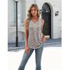 Zeagoo Womens Tank Tops Summer Sleeveless Pleated V Neck Tunic Shirts Loose Casual Button Flowy Boho Clothes S-3XL(Pattern Xh498)