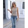 Zeagoo Womens Tank Tops Summer Sleeveless Pleated V Neck Tunic Shirts Loose Casual Button Flowy Boho Clothes S-3XL(Pattern Xh498)